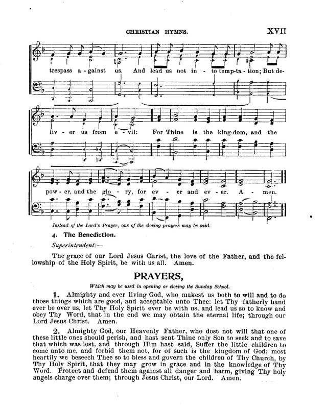 Christian Hymns: for church, school and home, with music page xvii