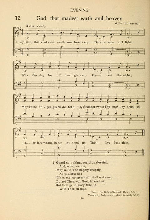 The Concord Hymnal: for Day School, Sunday School and Home page 12