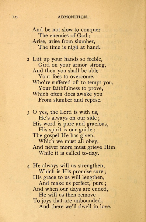 Collection of Hymns: designed for the use of the Cchurch of Christ by the Reformed Mennonite Church page 10