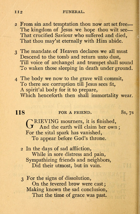 Collection of Hymns: designed for the use of the Cchurch of Christ by the Reformed Mennonite Church page 112