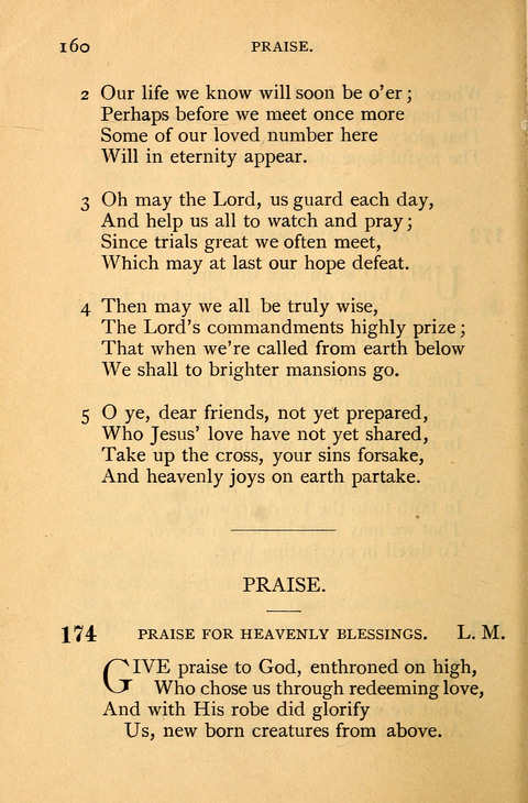 Collection of Hymns: designed for the use of the Cchurch of Christ by the Reformed Mennonite Church page 160