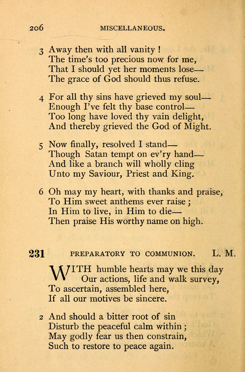 Collection of Hymns: designed for the use of the Cchurch of Christ by the Reformed Mennonite Church page 206