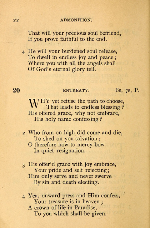 Collection of Hymns: designed for the use of the Cchurch of Christ by the Reformed Mennonite Church page 22