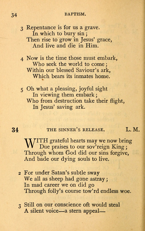 Collection of Hymns: designed for the use of the Cchurch of Christ by the Reformed Mennonite Church page 34