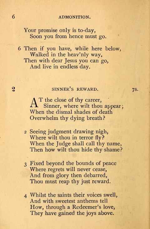 Collection of Hymns: designed for the use of the Cchurch of Christ by the Reformed Mennonite Church page 6