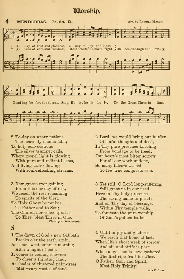 Church Hymns and Gospel Songs: for use in church services, prayer meetings, and other religious gatherings  page 3