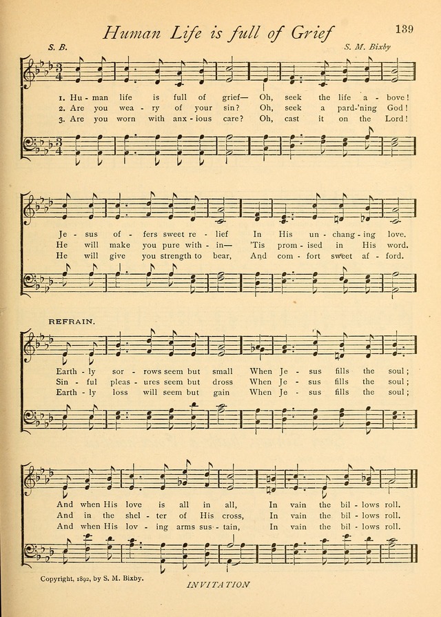 The Church and Home Hymnal: containing hymns and tunes for church service, for prayer meetings, for Sunday schools, for praise service, for home circles, for young people, children and special occasio page 152