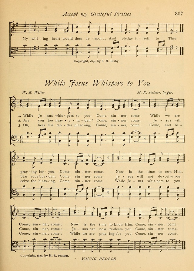 The Church and Home Hymnal: containing hymns and tunes for church service, for prayer meetings, for Sunday schools, for praise service, for home circles, for young people, children and special occasio page 320