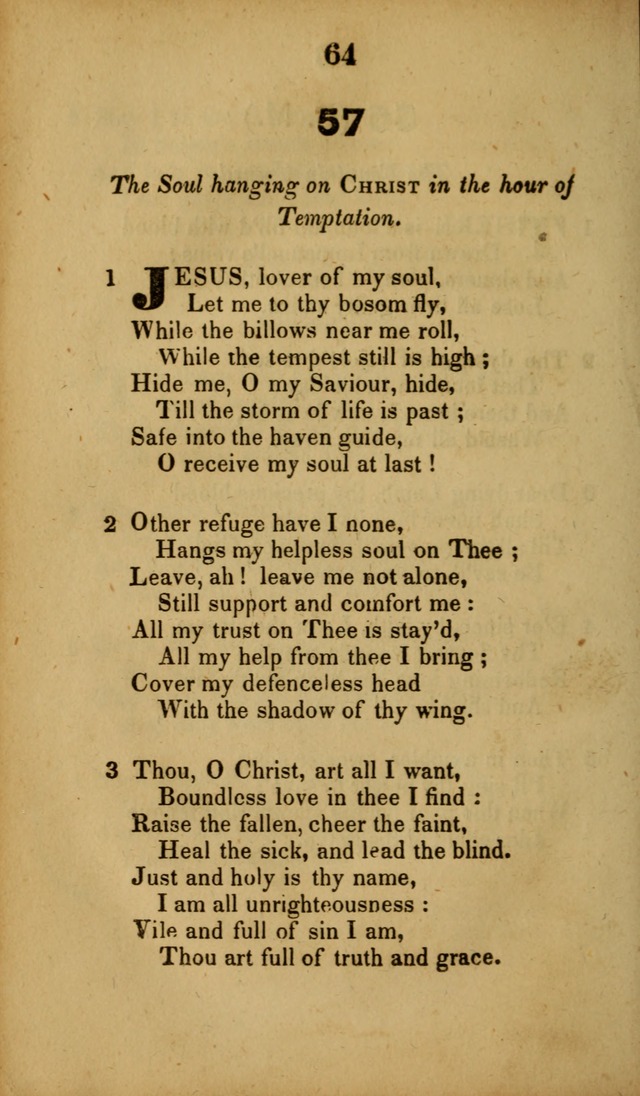 A Collection of Hymns, intended for the use of the citizens of Zion, whose privilege it is to sing the high praises of God, while passing through the wilderness, to their glorious inheritance above. page 64