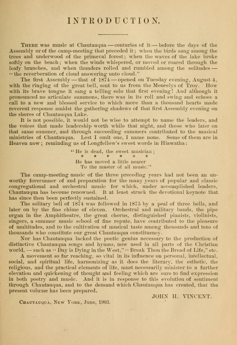 Chautauqua Hymnal and Liturgy page vi