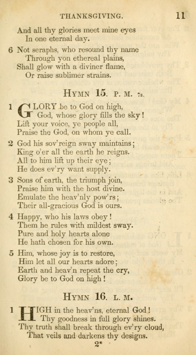 A Collection of Hymns and a Liturgy: for the use of Evangelical Lutheran Churches, to which are added prayers for families and individuals (New and Enl. Stereotype Ed.) page 11