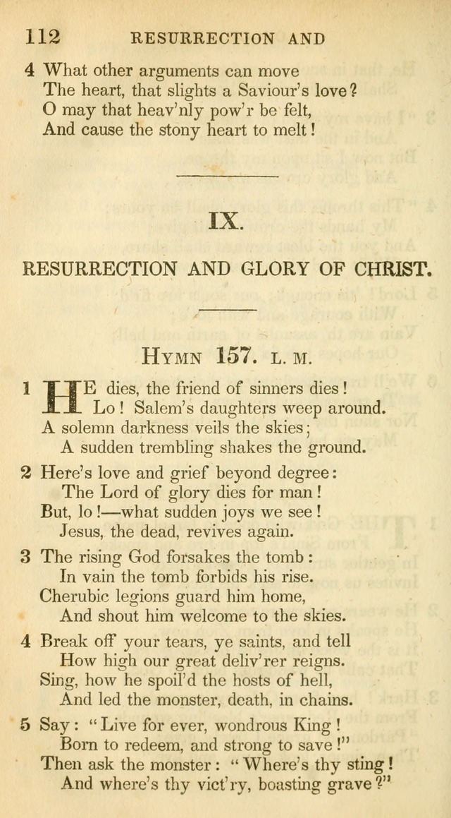 A Collection of Hymns and a Liturgy: for the use of Evangelical Lutheran Churches, to which are added prayers for families and individuals (New and Enl. Stereotype Ed.) page 112