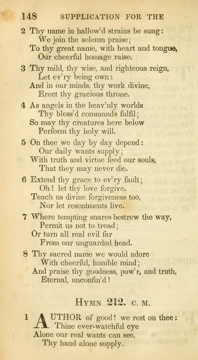 A Collection of Hymns and a Liturgy: for the use of Evangelical Lutheran Churches, to which are added prayers for families and individuals (New and Enl. Stereotype Ed.) page 148