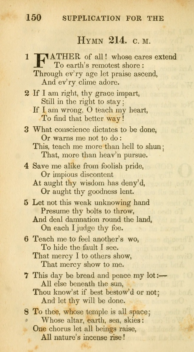 A Collection of Hymns and a Liturgy: for the use of Evangelical Lutheran Churches, to which are added prayers for families and individuals (New and Enl. Stereotype Ed.) page 150