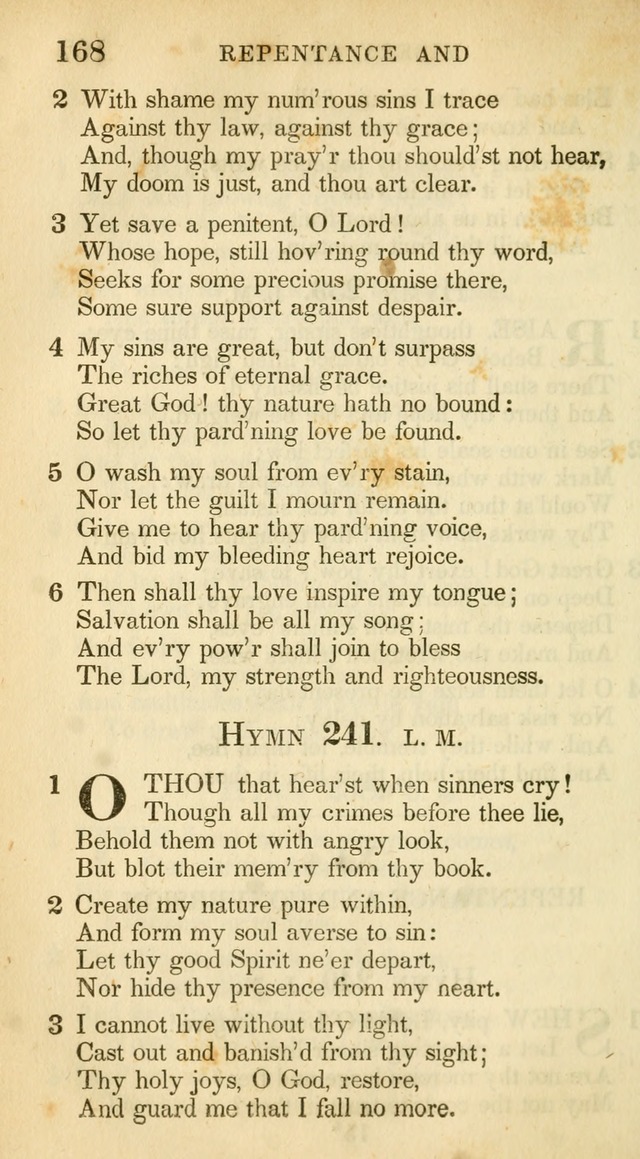 A Collection of Hymns and a Liturgy: for the use of Evangelical Lutheran Churches, to which are added prayers for families and individuals (New and Enl. Stereotype Ed.) page 168