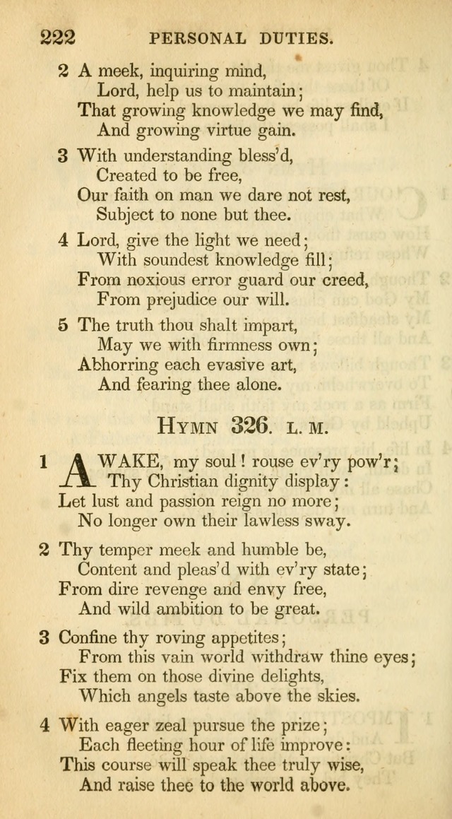 A Collection of Hymns and a Liturgy: for the use of Evangelical Lutheran Churches, to which are added prayers for families and individuals (New and Enl. Stereotype Ed.) page 222