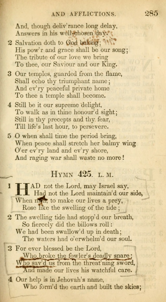 A Collection of Hymns and a Liturgy: for the use of Evangelical Lutheran Churches, to which are added prayers for families and individuals (New and Enl. Stereotype Ed.) page 285