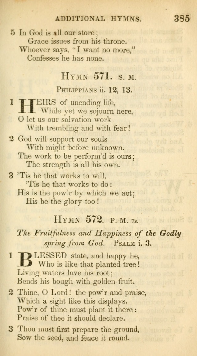 A Collection of Hymns and a Liturgy: for the use of Evangelical Lutheran Churches, to which are added prayers for families and individuals (New and Enl. Stereotype Ed.) page 385