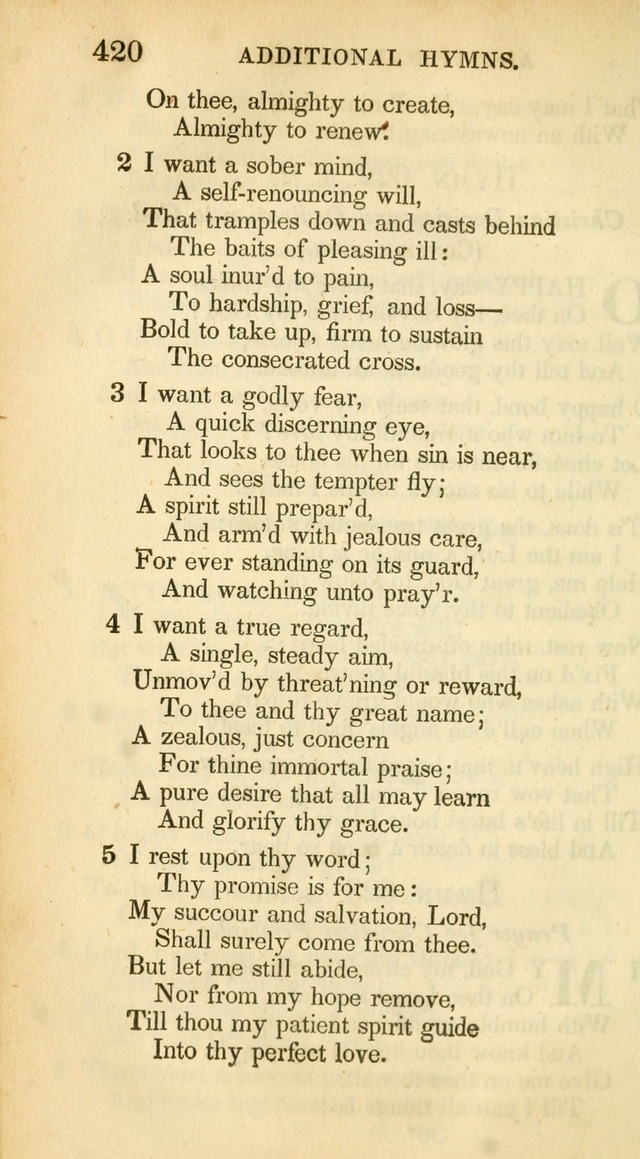 A Collection of Hymns and a Liturgy: for the use of Evangelical Lutheran Churches, to which are added prayers for families and individuals (New and Enl. Stereotype Ed.) page 420