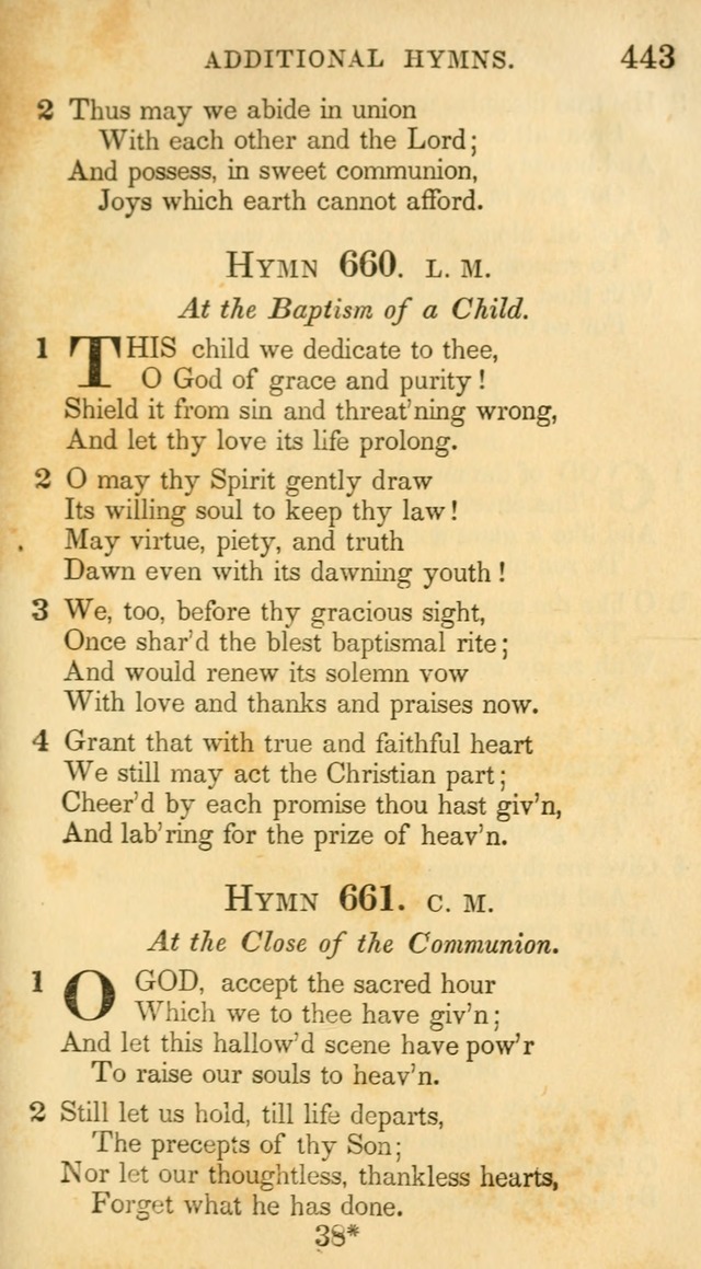 A Collection of Hymns and a Liturgy: for the use of Evangelical Lutheran Churches, to which are added prayers for families and individuals (New and Enl. Stereotype Ed.) page 443