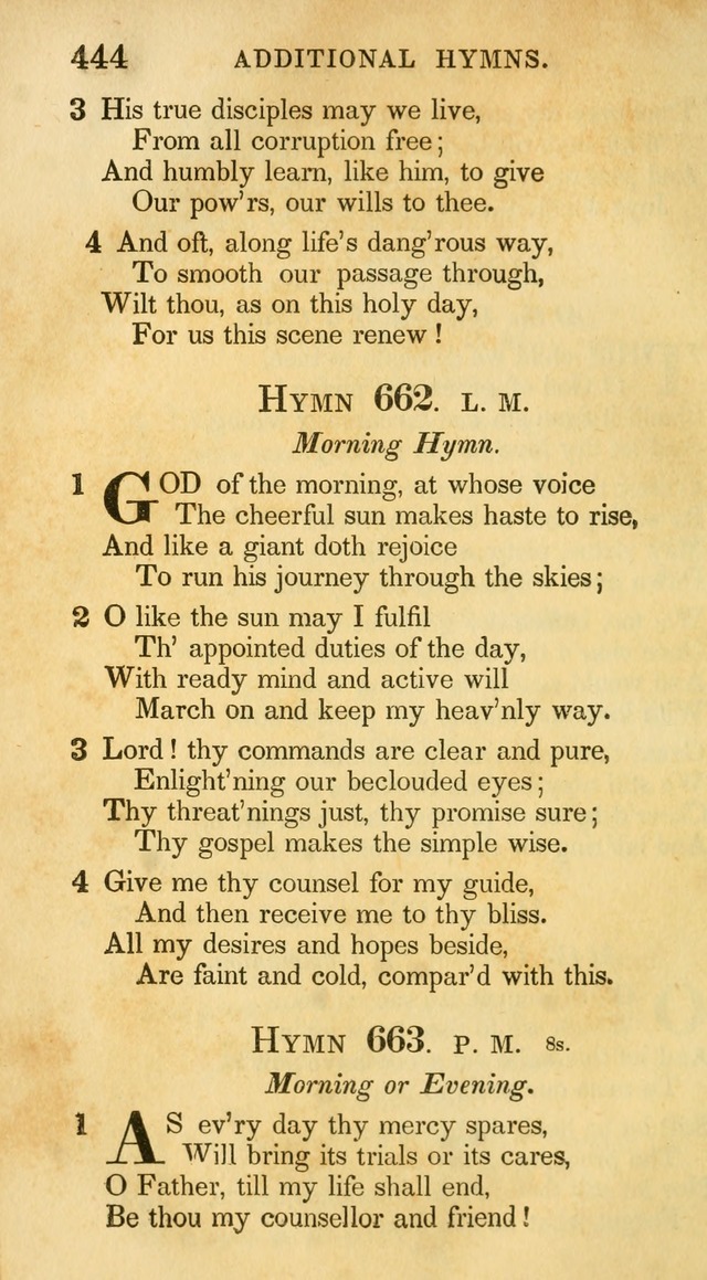 A Collection of Hymns and a Liturgy: for the use of Evangelical Lutheran Churches, to which are added prayers for families and individuals (New and Enl. Stereotype Ed.) page 444