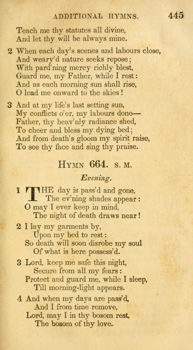 A Collection of Hymns and a Liturgy: for the use of Evangelical Lutheran Churches, to which are added prayers for families and individuals (New and Enl. Stereotype Ed.) page 445