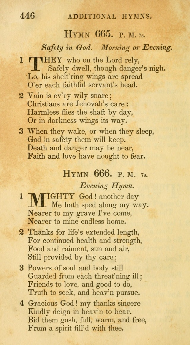 A Collection of Hymns and a Liturgy: for the use of Evangelical Lutheran Churches, to which are added prayers for families and individuals (New and Enl. Stereotype Ed.) page 446