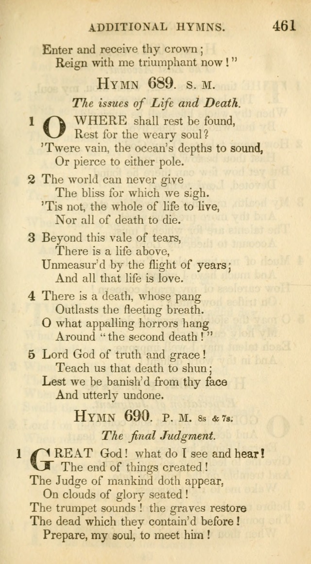 A Collection of Hymns and a Liturgy: for the use of Evangelical Lutheran Churches, to which are added prayers for families and individuals (New and Enl. Stereotype Ed.) page 461