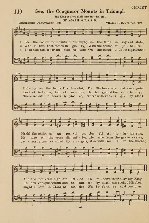 Church Hymnal, Mennonite: a collection of hymns and sacred songs suitable for use in public worship, worship in the home, and all general occasions (1st ed. ) [with Deutscher Anhang] page 104