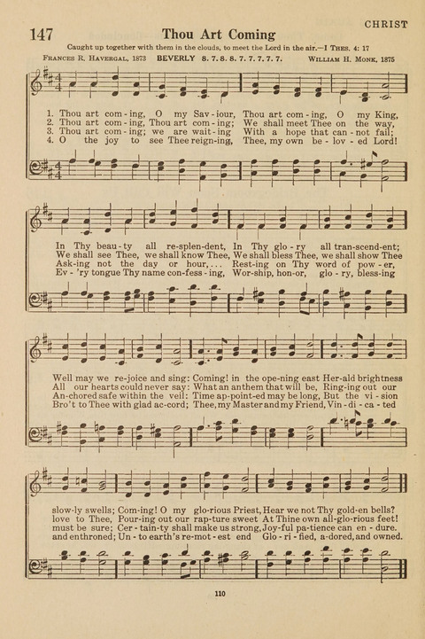 Church Hymnal, Mennonite: a collection of hymns and sacred songs suitable for use in public worship, worship in the home, and all general occasions (1st ed. ) [with Deutscher Anhang] page 110