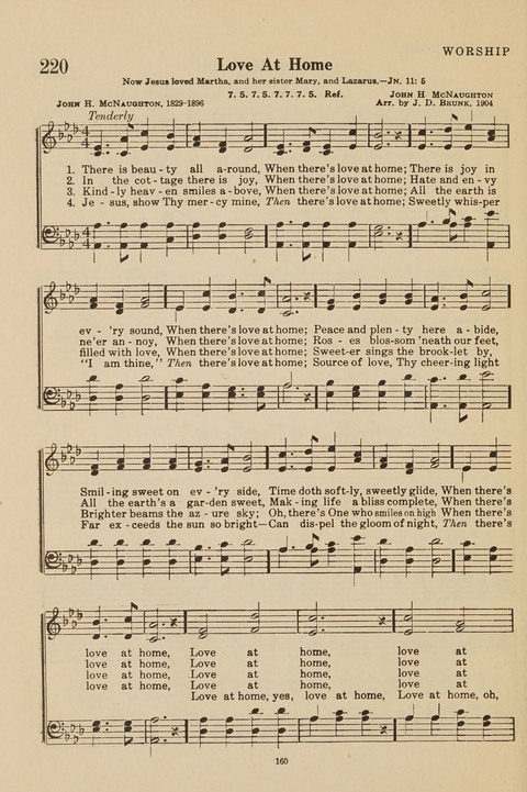 Church Hymnal, Mennonite: a collection of hymns and sacred songs suitable for use in public worship, worship in the home, and all general occasions (1st ed. ) [with Deutscher Anhang] page 160