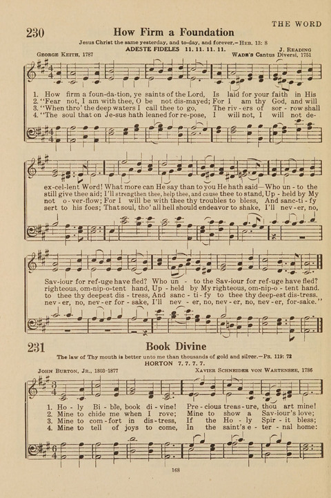 Church Hymnal, Mennonite: a collection of hymns and sacred songs suitable for use in public worship, worship in the home, and all general occasions (1st ed. ) [with Deutscher Anhang] page 168