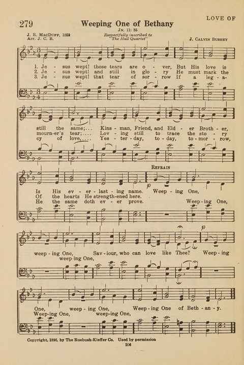 Church Hymnal, Mennonite: a collection of hymns and sacred songs suitable for use in public worship, worship in the home, and all general occasions (1st ed. ) [with Deutscher Anhang] page 206