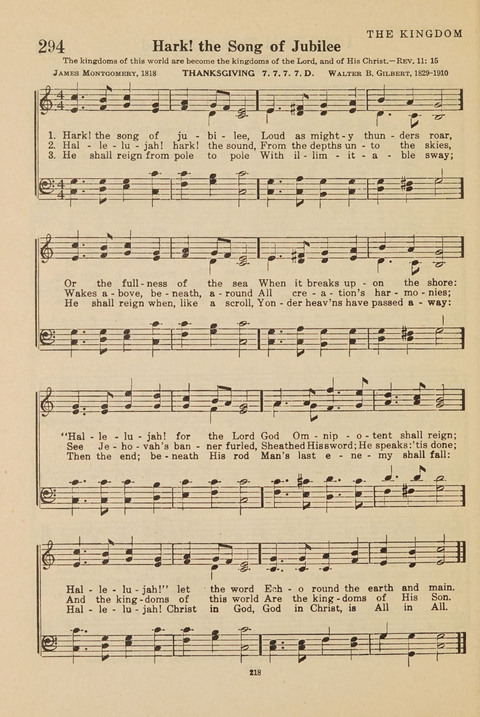 Church Hymnal, Mennonite: a collection of hymns and sacred songs suitable for use in public worship, worship in the home, and all general occasions (1st ed. ) [with Deutscher Anhang] page 218