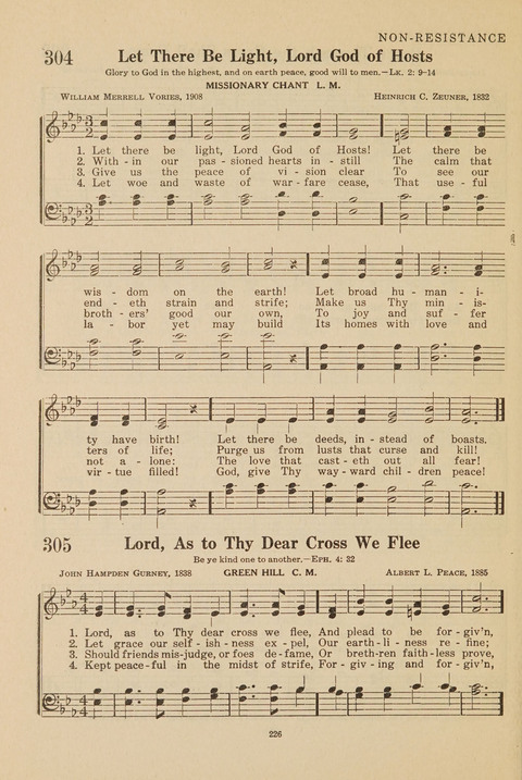 Church Hymnal, Mennonite: a collection of hymns and sacred songs suitable for use in public worship, worship in the home, and all general occasions (1st ed. ) [with Deutscher Anhang] page 226