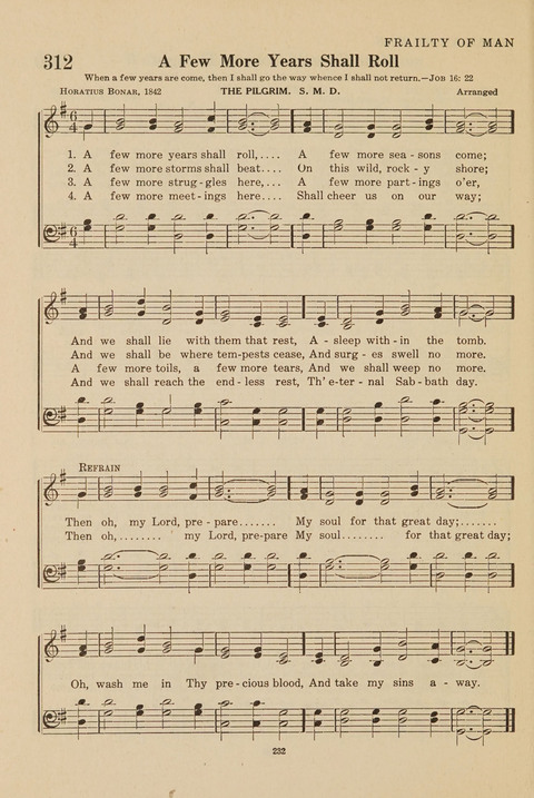 Church Hymnal, Mennonite: a collection of hymns and sacred songs suitable for use in public worship, worship in the home, and all general occasions (1st ed. ) [with Deutscher Anhang] page 232