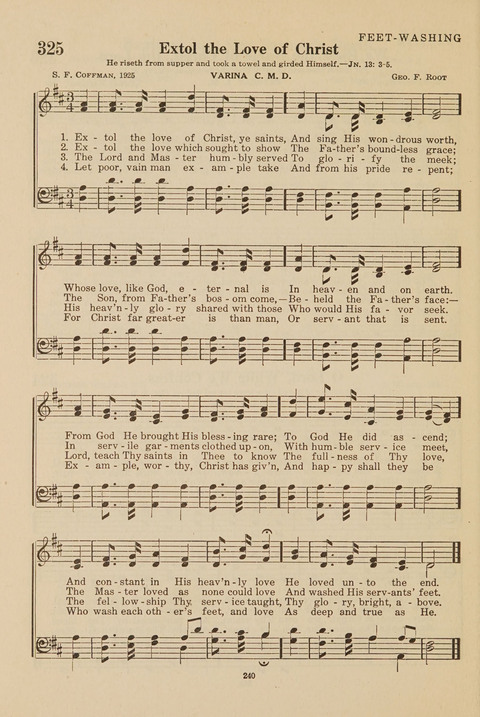 Church Hymnal, Mennonite: a collection of hymns and sacred songs suitable for use in public worship, worship in the home, and all general occasions (1st ed. ) [with Deutscher Anhang] page 240