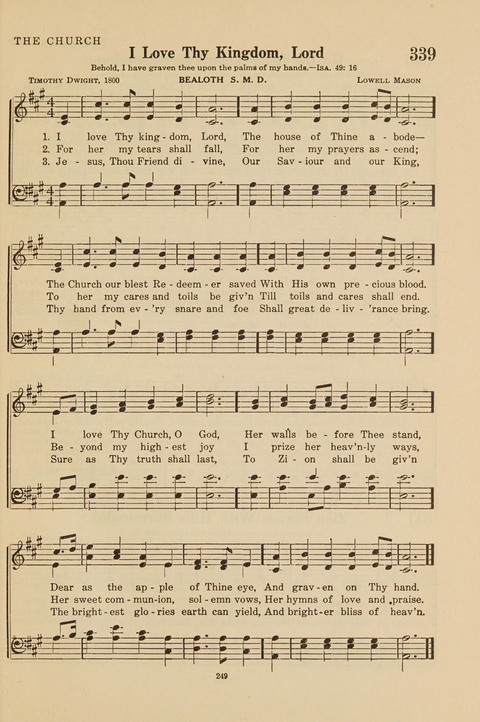 Church Hymnal, Mennonite: a collection of hymns and sacred songs suitable for use in public worship, worship in the home, and all general occasions (1st ed. ) [with Deutscher Anhang] page 249