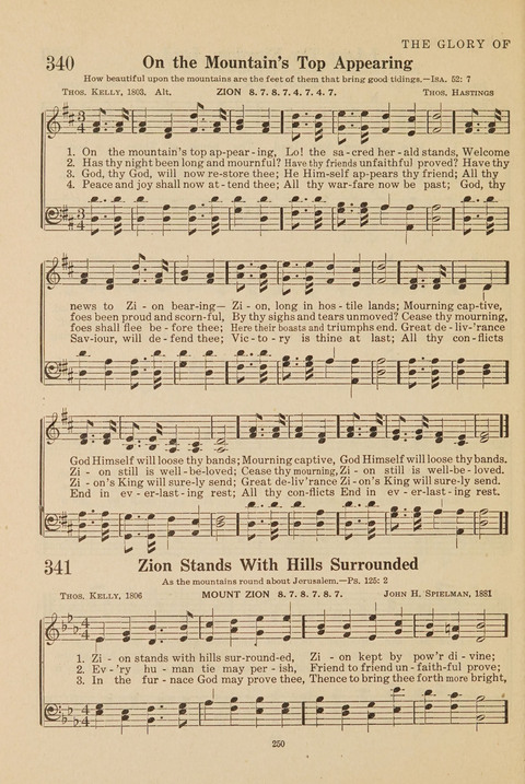 Church Hymnal, Mennonite: a collection of hymns and sacred songs suitable for use in public worship, worship in the home, and all general occasions (1st ed. ) [with Deutscher Anhang] page 250