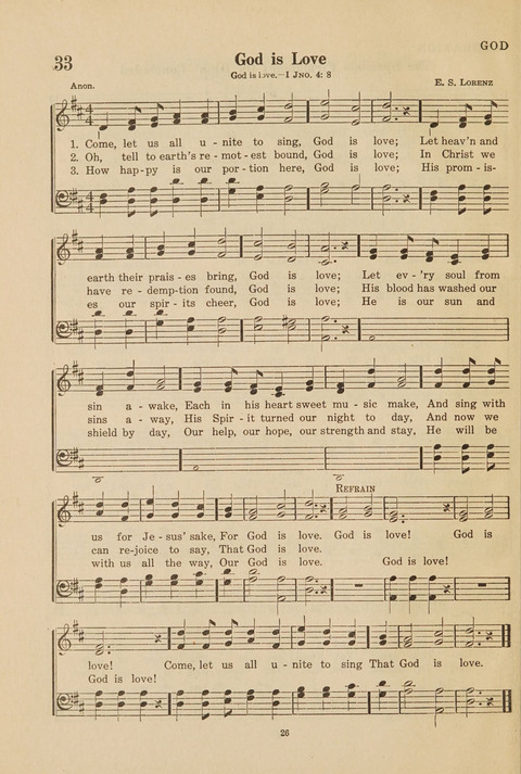 Church Hymnal, Mennonite: a collection of hymns and sacred songs suitable for use in public worship, worship in the home, and all general occasions (1st ed. ) [with Deutscher Anhang] page 26