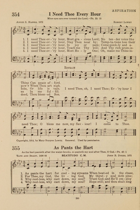 Church Hymnal, Mennonite: a collection of hymns and sacred songs suitable for use in public worship, worship in the home, and all general occasions (1st ed. ) [with Deutscher Anhang] page 260