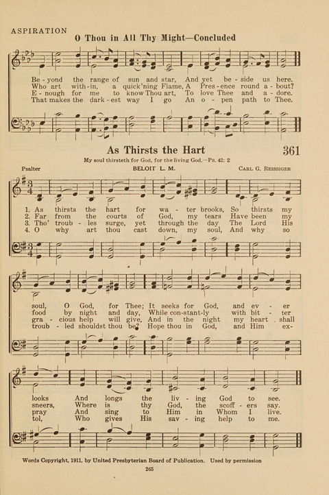 Church Hymnal, Mennonite: a collection of hymns and sacred songs suitable for use in public worship, worship in the home, and all general occasions (1st ed. ) [with Deutscher Anhang] page 265