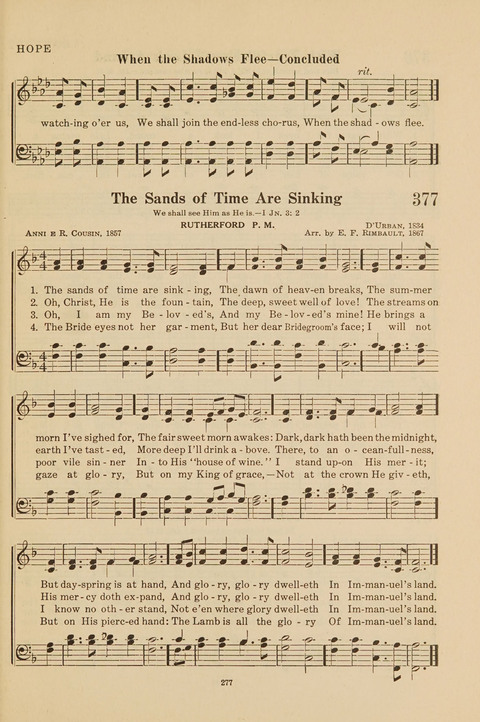 Church Hymnal, Mennonite: a collection of hymns and sacred songs suitable for use in public worship, worship in the home, and all general occasions (1st ed. ) [with Deutscher Anhang] page 277