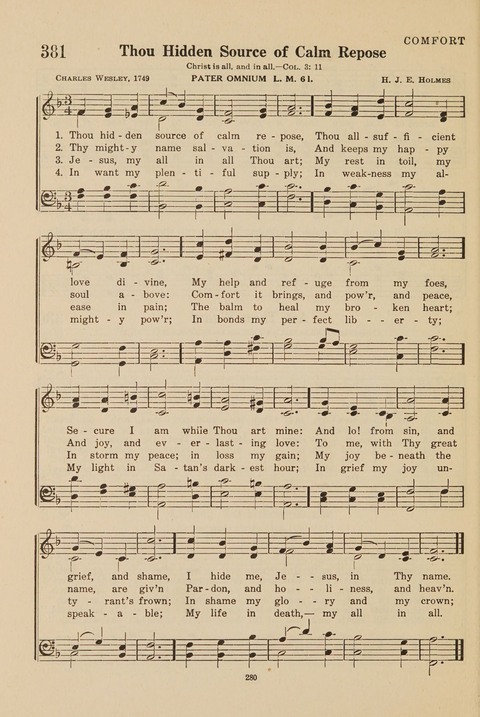 Church Hymnal, Mennonite: a collection of hymns and sacred songs suitable for use in public worship, worship in the home, and all general occasions (1st ed. ) [with Deutscher Anhang] page 280