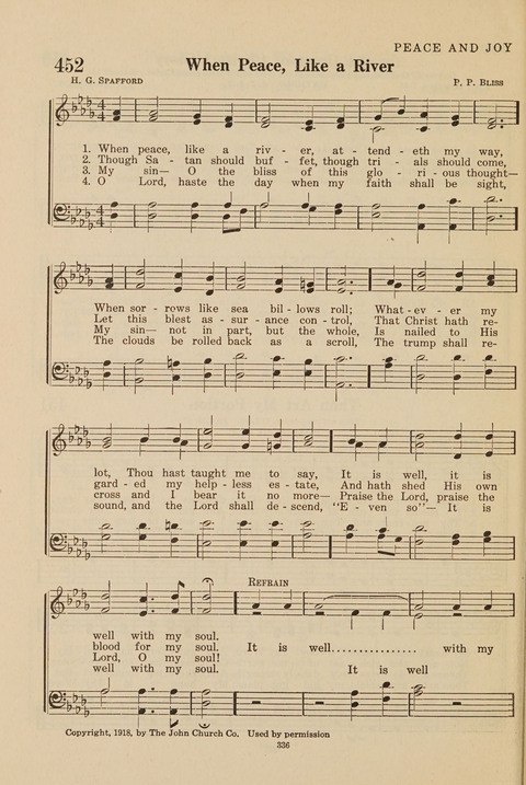 Church Hymnal, Mennonite: a collection of hymns and sacred songs suitable for use in public worship, worship in the home, and all general occasions (1st ed. ) [with Deutscher Anhang] page 336