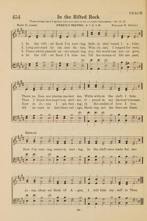 Church Hymnal, Mennonite: a collection of hymns and sacred songs suitable for use in public worship, worship in the home, and all general occasions (1st ed. ) [with Deutscher Anhang] page 338