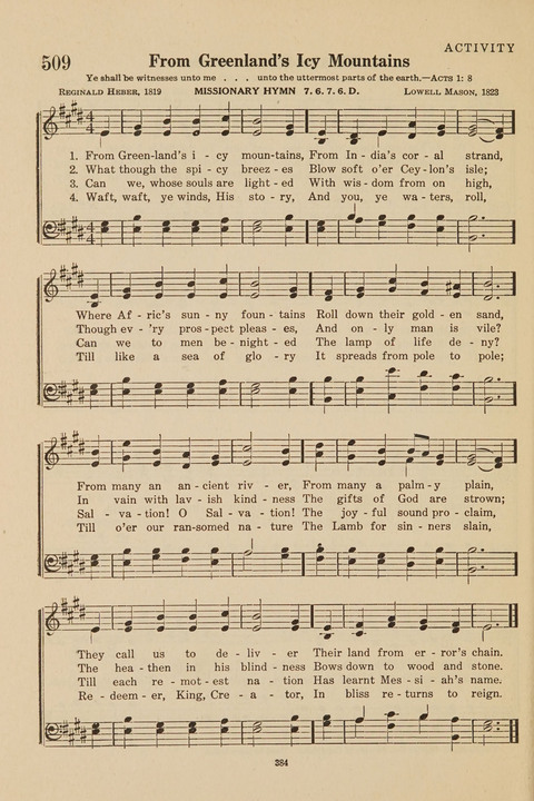 Church Hymnal, Mennonite: a collection of hymns and sacred songs suitable for use in public worship, worship in the home, and all general occasions (1st ed. ) [with Deutscher Anhang] page 384