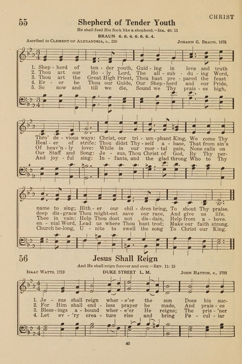 Church Hymnal, Mennonite: a collection of hymns and sacred songs suitable for use in public worship, worship in the home, and all general occasions (1st ed. ) [with Deutscher Anhang] page 40