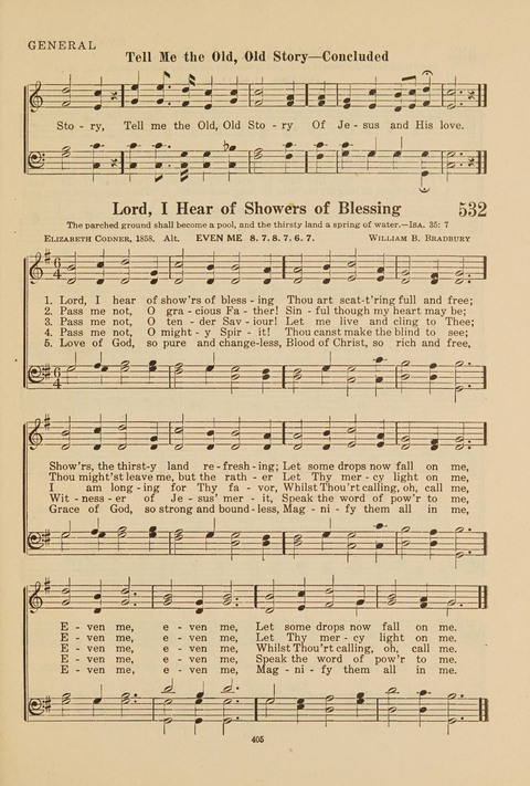 Church Hymnal, Mennonite: a collection of hymns and sacred songs suitable for use in public worship, worship in the home, and all general occasions (1st ed. ) [with Deutscher Anhang] page 405