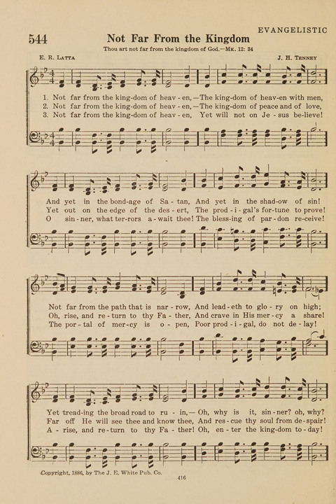 Church Hymnal, Mennonite: a collection of hymns and sacred songs suitable for use in public worship, worship in the home, and all general occasions (1st ed. ) [with Deutscher Anhang] page 416